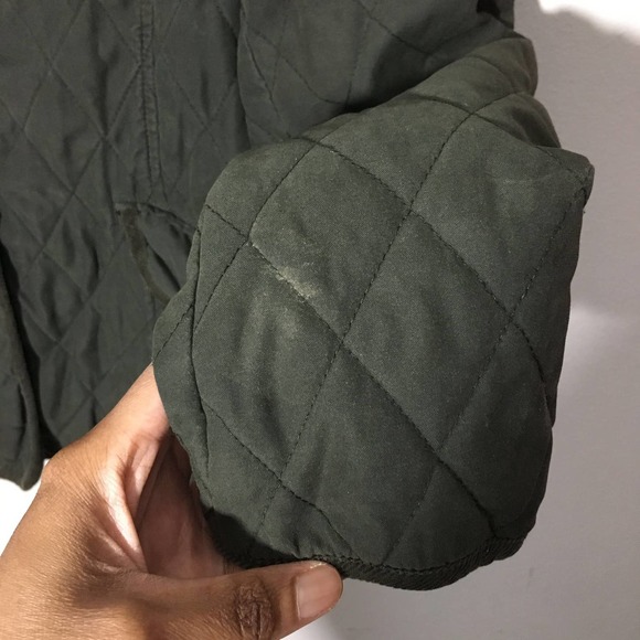 Hunter Women's Classic Quilted Front Button Jacket Size 4 Green Long Sleeve - Picture 7 of 8